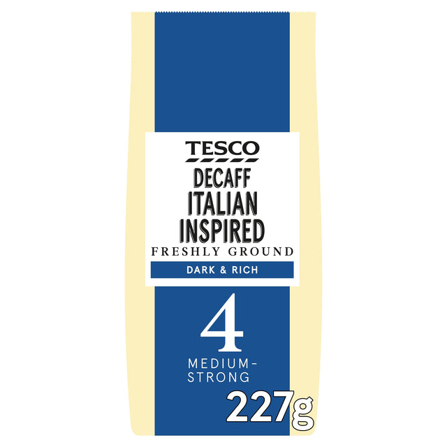 Tesco Decaf Italian Inspired Freshly Ground Coffee No. 4 227 g