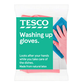 Tesco Dishwashing Rubber Gloves Medium 1 Pair