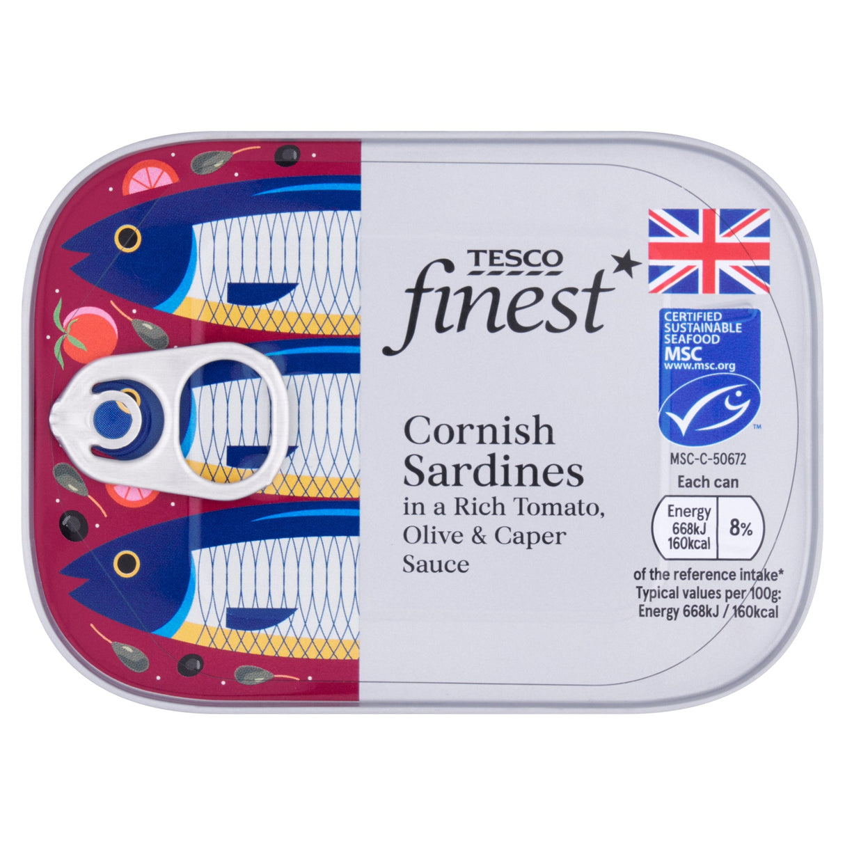 Tesco Finest Cornish Sardines In A Rich Tomato Oliver & Caper Sauce 100 g