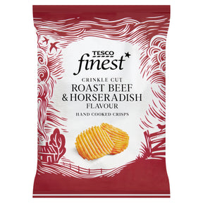 Tesco Finest Crinkle Cut Roast Beef & Horseradish Flavour Hand Cooked Crisps 150 g