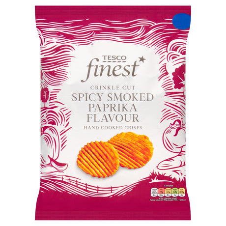 Tesco Finest Crinkle Cut Spicy Smoked Paprika Hand Cooked Crisps 150 g