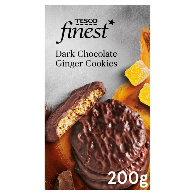 Tesco Finest Dark Chocolate Ginger Cookies 200 g
