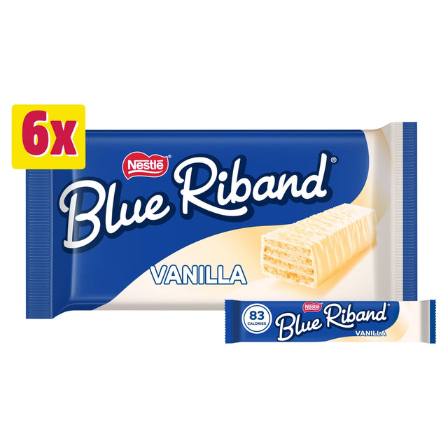 Blue Riband Vanilla White Wafer Biscuit Bar 6 Pack Multi-Pack 90 g