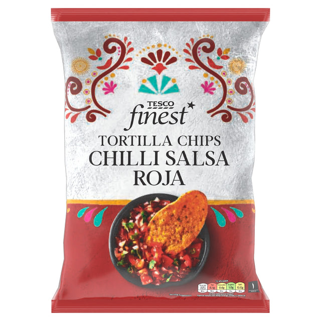 Tesco Finest Tortilla Chips Chilli Salsa Roja 150 g