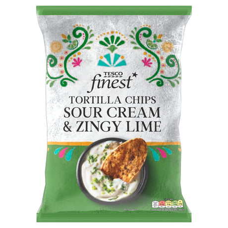 Tesco Finest Tortilla Chips Sour Cream & Zingy Lime 150 g