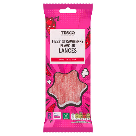 Tesco Fizzy Strawberry Flavour Lances 75 g