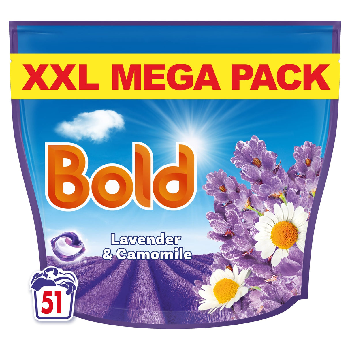 Bold All in One Washing Liquid Pods Lavender & Camomile 51 Washes 999.6 g