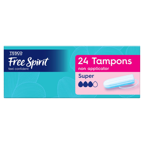 Tesco Free Spirit Non-Applicator Super Tampons 24 Pack