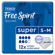 Tesco Free Spirit Super Underwear Small Medium x12