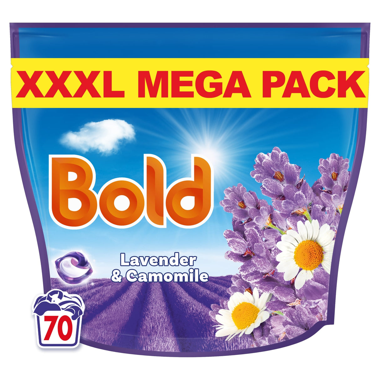 Bold Laundry Detergent Liquid Pods Lavender & Camomile 70 Washes 1372 g