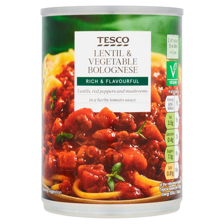 Tesco Lentil & Vegetable Bolognese 392 g