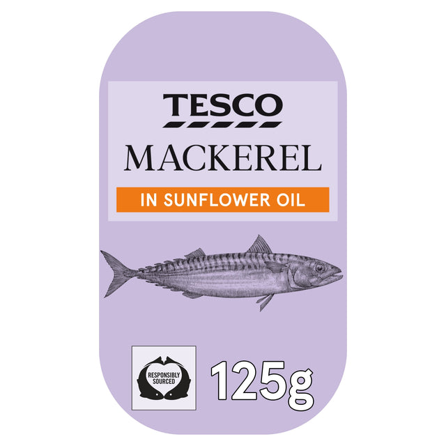 Tesco Mackerel In Sunflower Oil 125 g