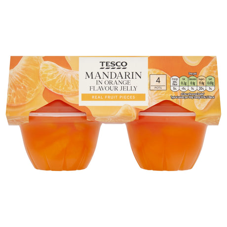 Tesco Mandarin In Orange Flavour Jelly 4 x 120 g