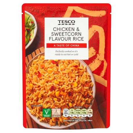 Tesco Chicken & Sweetcorn Flavour Microwave Rice 250 g
