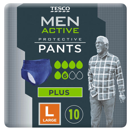Tesco Men Active Protective Pants Plus Large 10 Pack