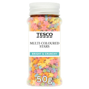 Tesco Multi-Coloured Stars Sprinkles 50 g