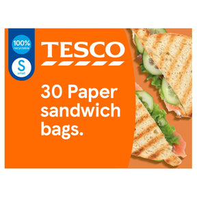 Tesco Paper Sandwich Bag 30 Pack