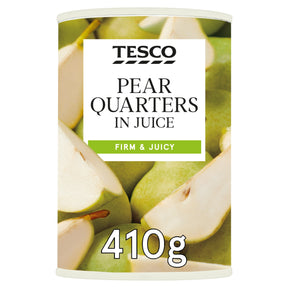 Tesco Pear Quarters In Juice 410 g