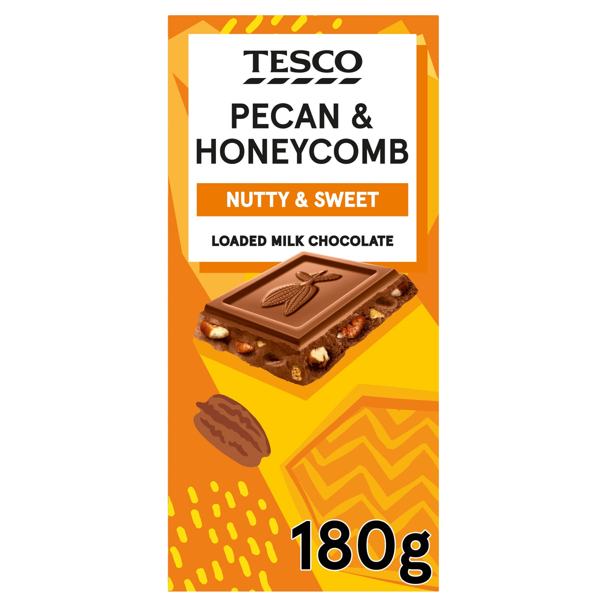 Tesco Pecan & Honeycomb Loaded Milk Chocolate 180 g