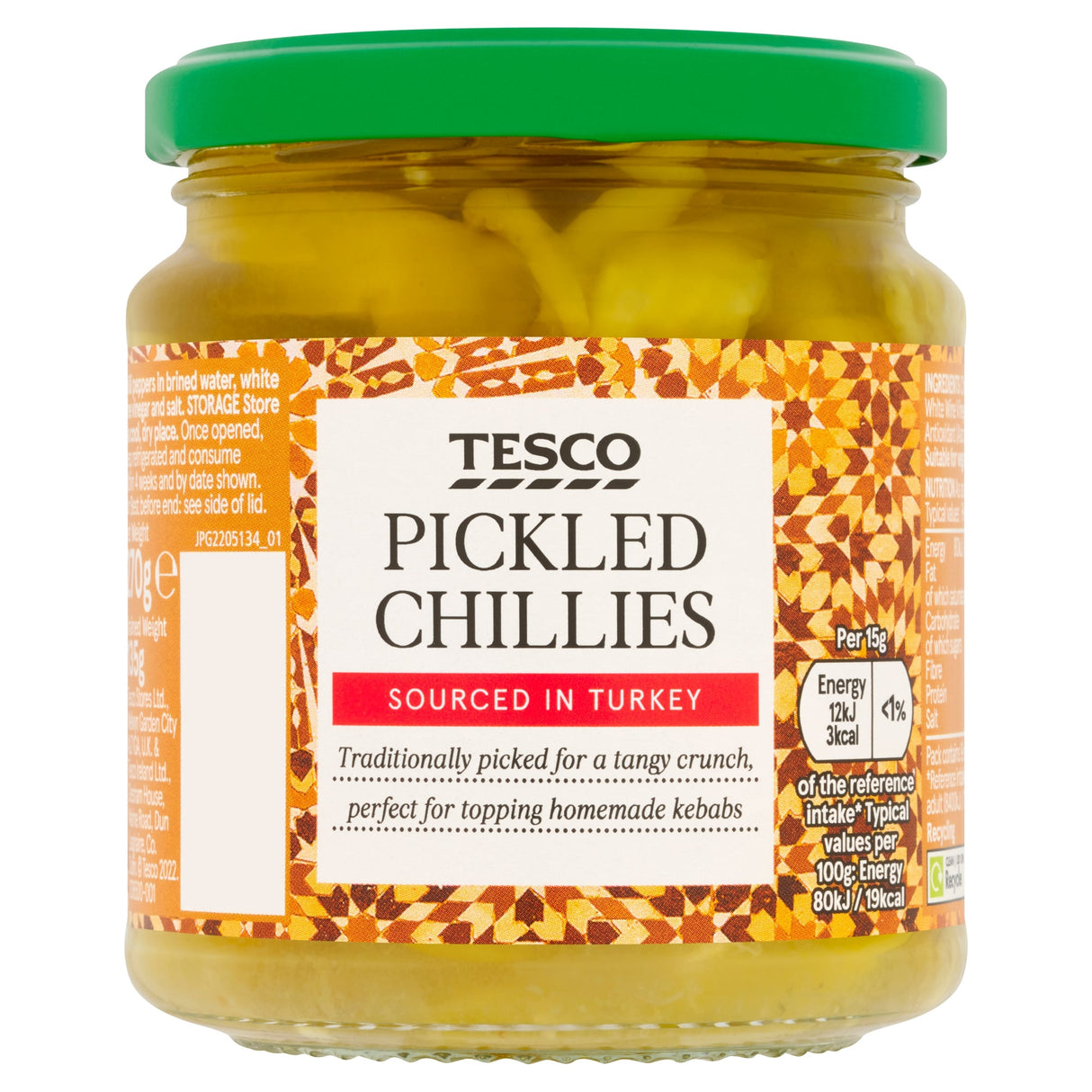 Tesco Pickled Chillies 270 g