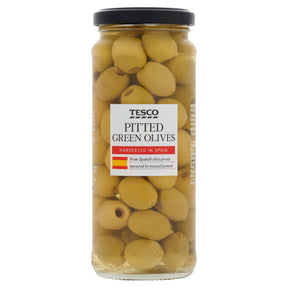 Tesco Pitted Green Olives In Brine 340 g