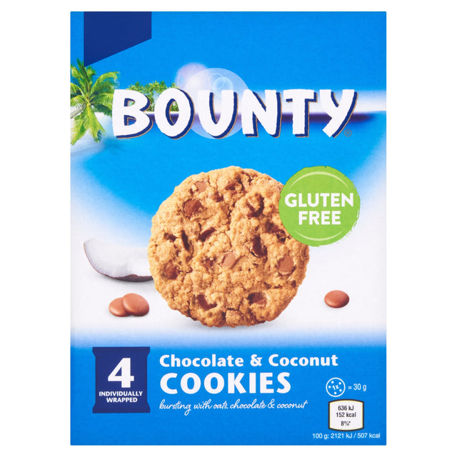 Bounty Gluten Free Chocolate & Coconut Cookies 4 Pack 30 g