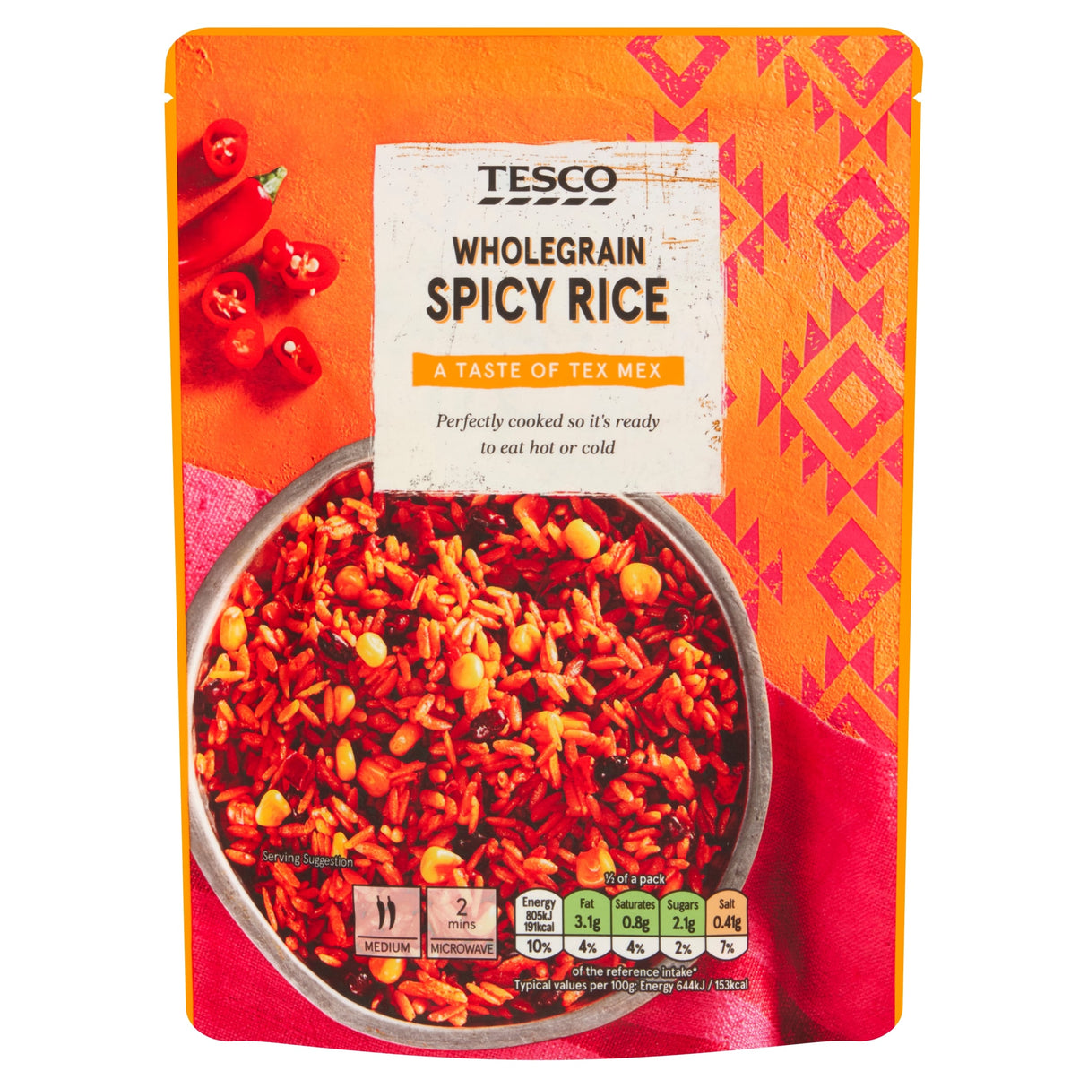 Tesco Wholegrain Spicy Mexican Inspired Rice 250 g