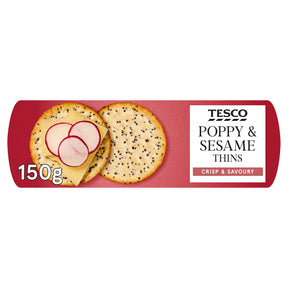 Tesco Poppy & Sesame Thins 150 g