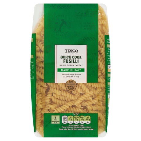 Tesco Quick Cook Fusilli Pasta 500 g