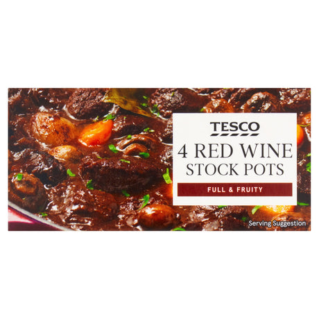 Tesco Red Wine Stock Pots 4 Pack 112 g