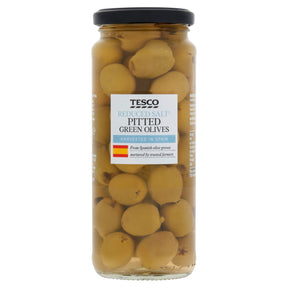 Tesco Reduced Salt Pitted Green Olives 340 g