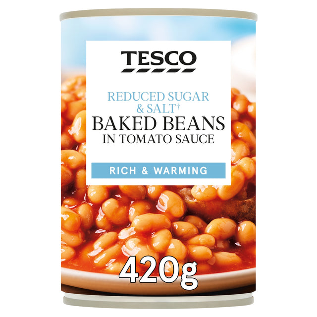Tesco Reduced Sugar & Salt Baked Beans In Tomato Sauce 420 g