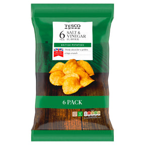 Tesco Salt & Vinegar Crisps 6 x 25 g