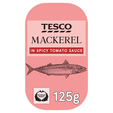 Tesco Skinless Boneless Scottish Mackerel Spicy Tomato Sauce 125 g