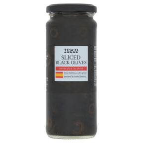 Tesco Sliced Black Olives In Brine 340 g
