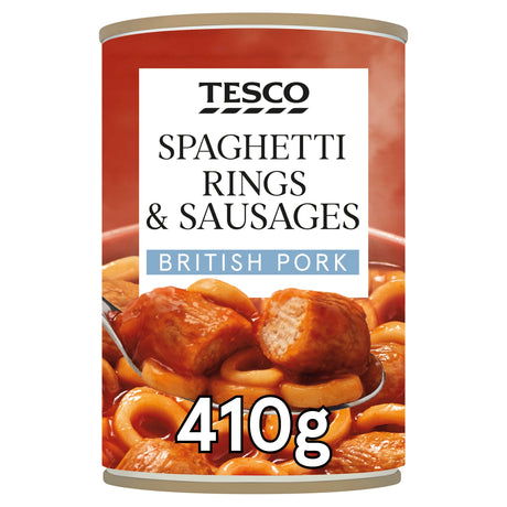 Tesco Spaghetti Rings Sausages In Tomato Sauce 410 g