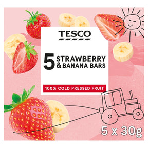 Tesco Strawberry & Banana Bars 5 x 30 g