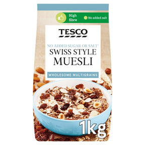 Tesco Swiss Style No Added Sugar Muesli 1 kg