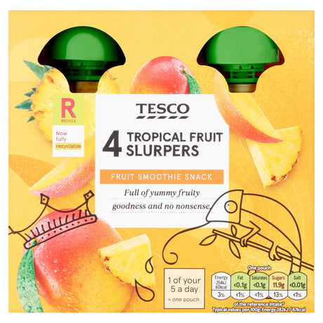 Tesco Tropical Fruit Slurpers 4 x 90 g