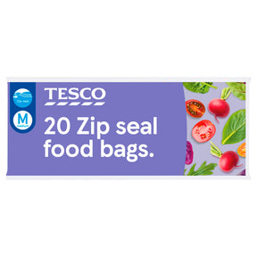 Tesco Zip Seal Food & Freezer Bags Medium x20