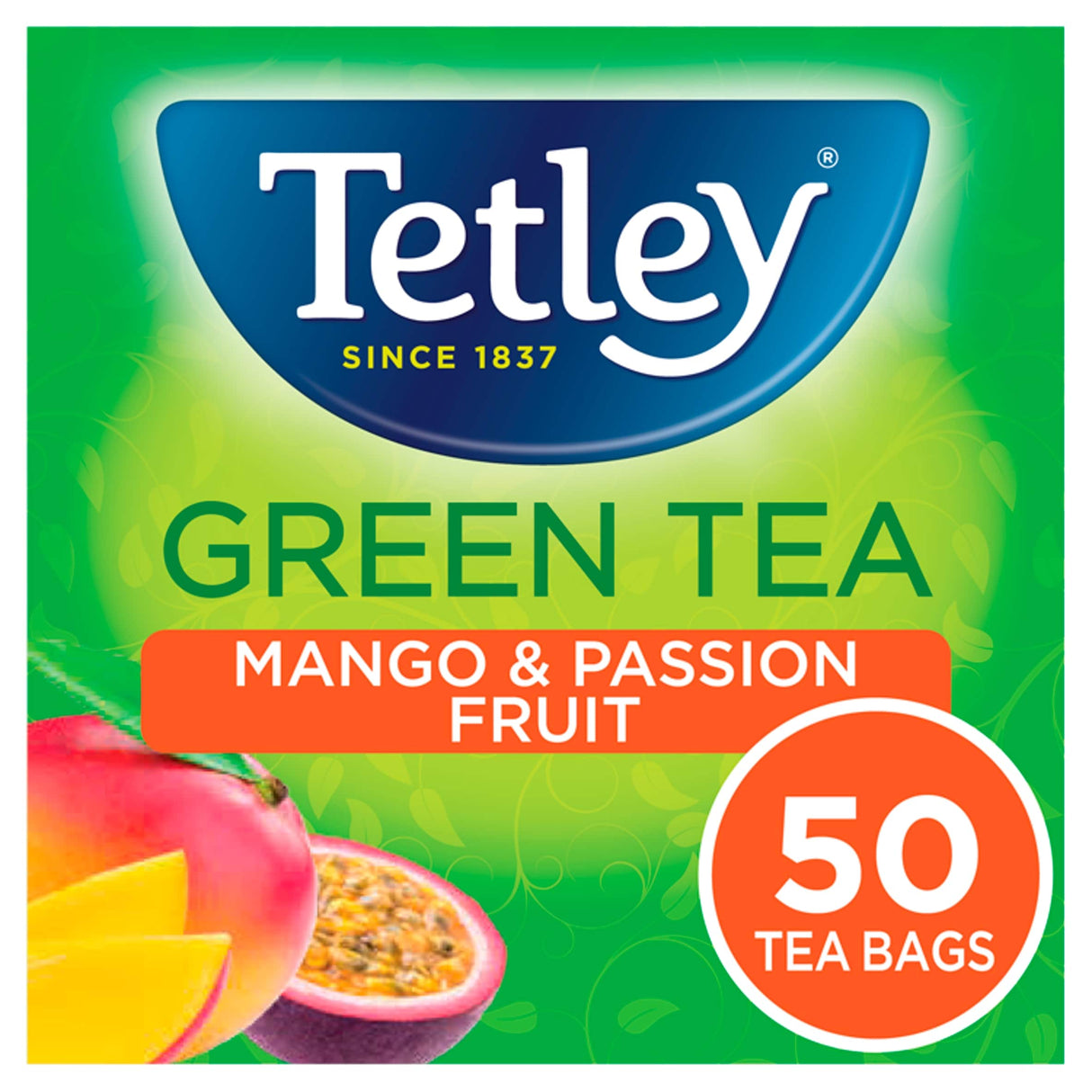 Tetley Green Tea Mango & Passion Fruit 50 Tea Bags 100 g
