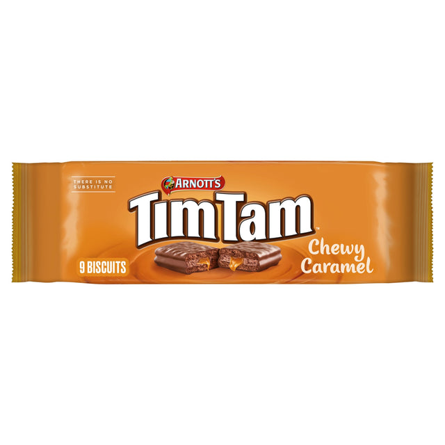 Tim Tam Chewy Caramel Chocolatey Biscuit Bars 9 Pieces 175 g