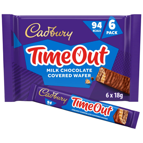 Time Out Wafer Chocolate Biscuit Bars 6 Pack 108 g