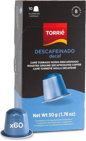 Torrie Decaf Aluminium Nespresso Compatible Coffee Capsules 60 Pods