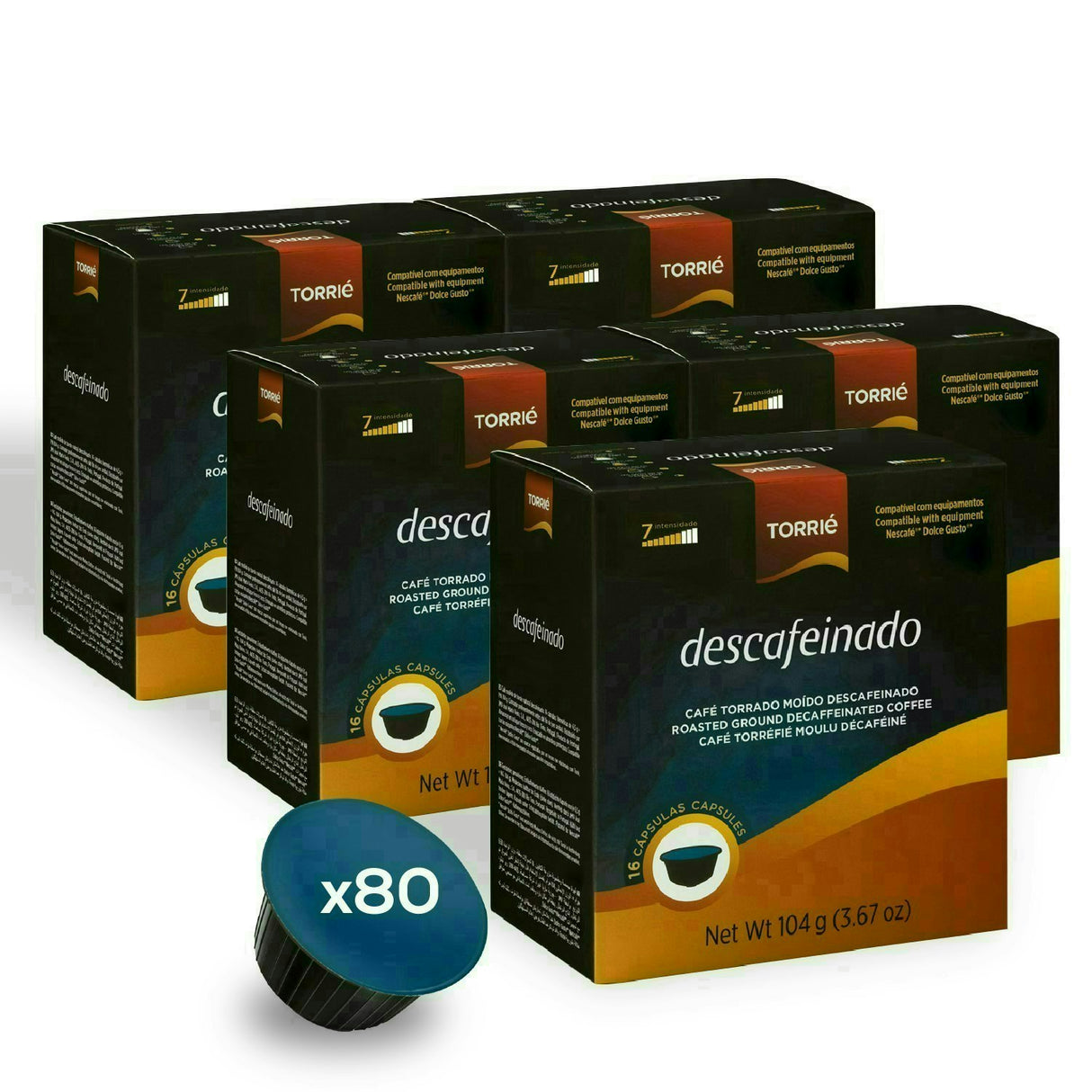 Torrie Decaf Dolce Gusto Compatible Decaffeinated Coffee Capsules 80 Pods