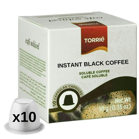 Torrie Instant Black Coffee Nespresso Compatible Capsules 10 Pods