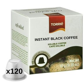 Torrie Instant Black Coffee Nespresso Compatible Capsules 120 Pods