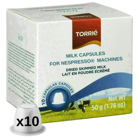Torrie Skinny Milk Creamer Nespresso Compatible Coffee Machine Pods 10 Pods