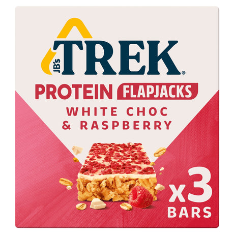 Trek Protein Flapjacks White Chocolate & Raspberry 3 Pack 50 g