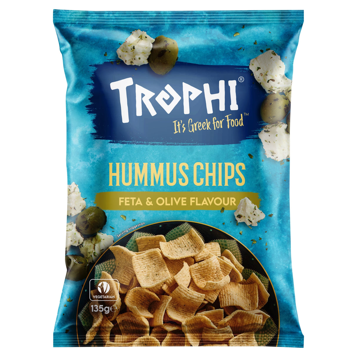 Trophi Hummus Chips Feta & Black Olive 135 g